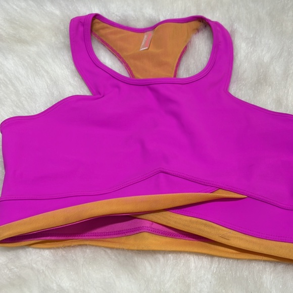 FREE PEOPLE MOVEMENT Palm Springs Bra In Living Magenta. - Picture 8 of 11